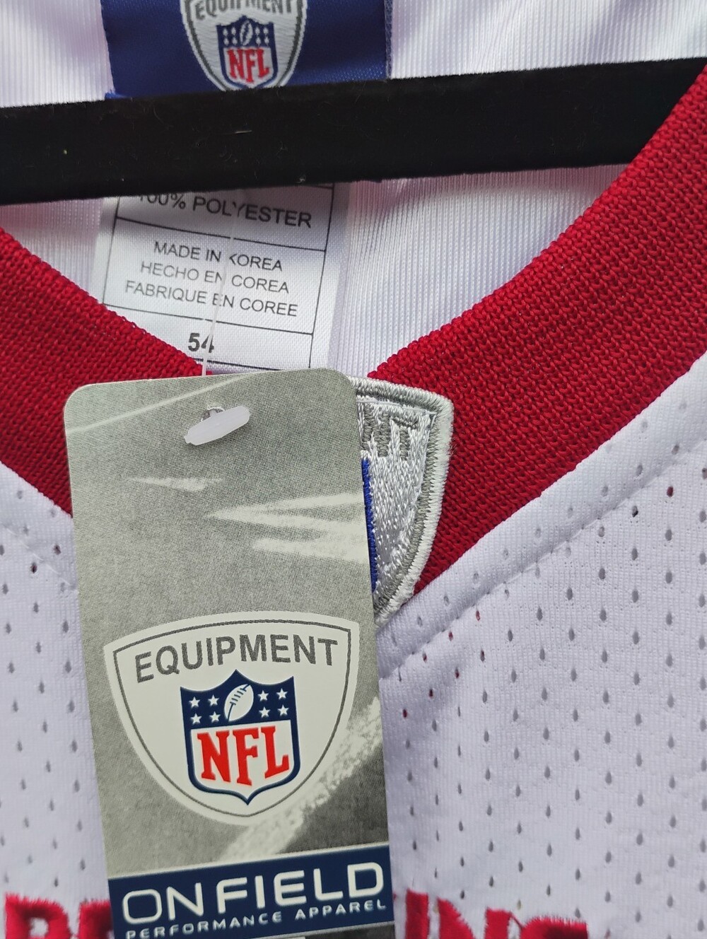 NFL Onfield White and Red Performance Jersey